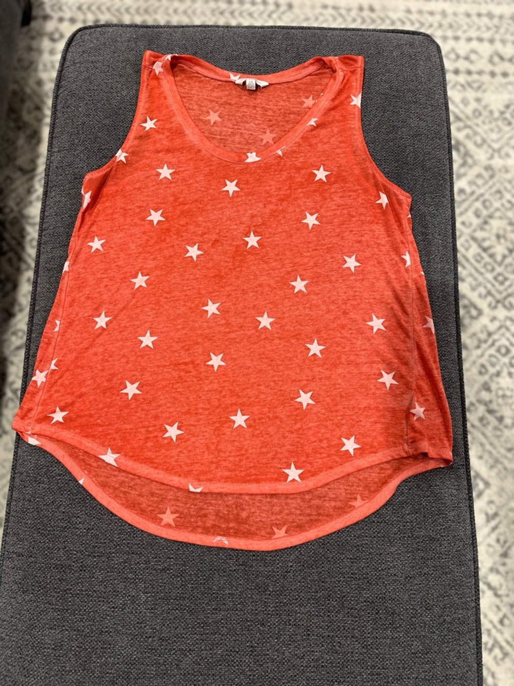 Lucky Brand Coral Red Star Print Tank